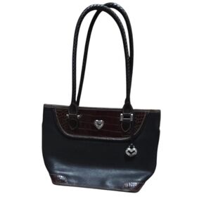 Brighton Pebble Leather Two Toned Tote Bag With Heart Detail
